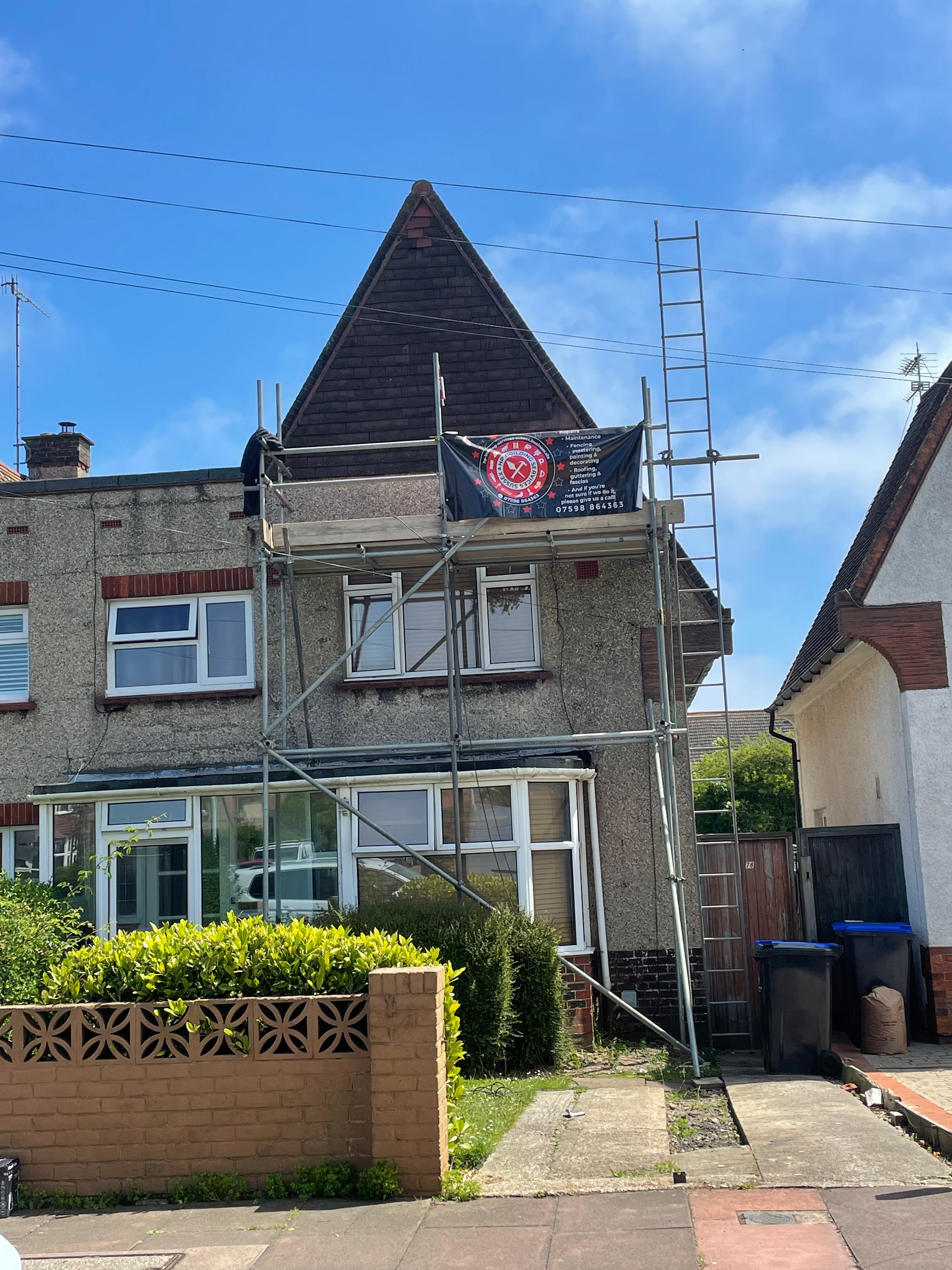 Guttering and fascia replacement work on a Sussex property