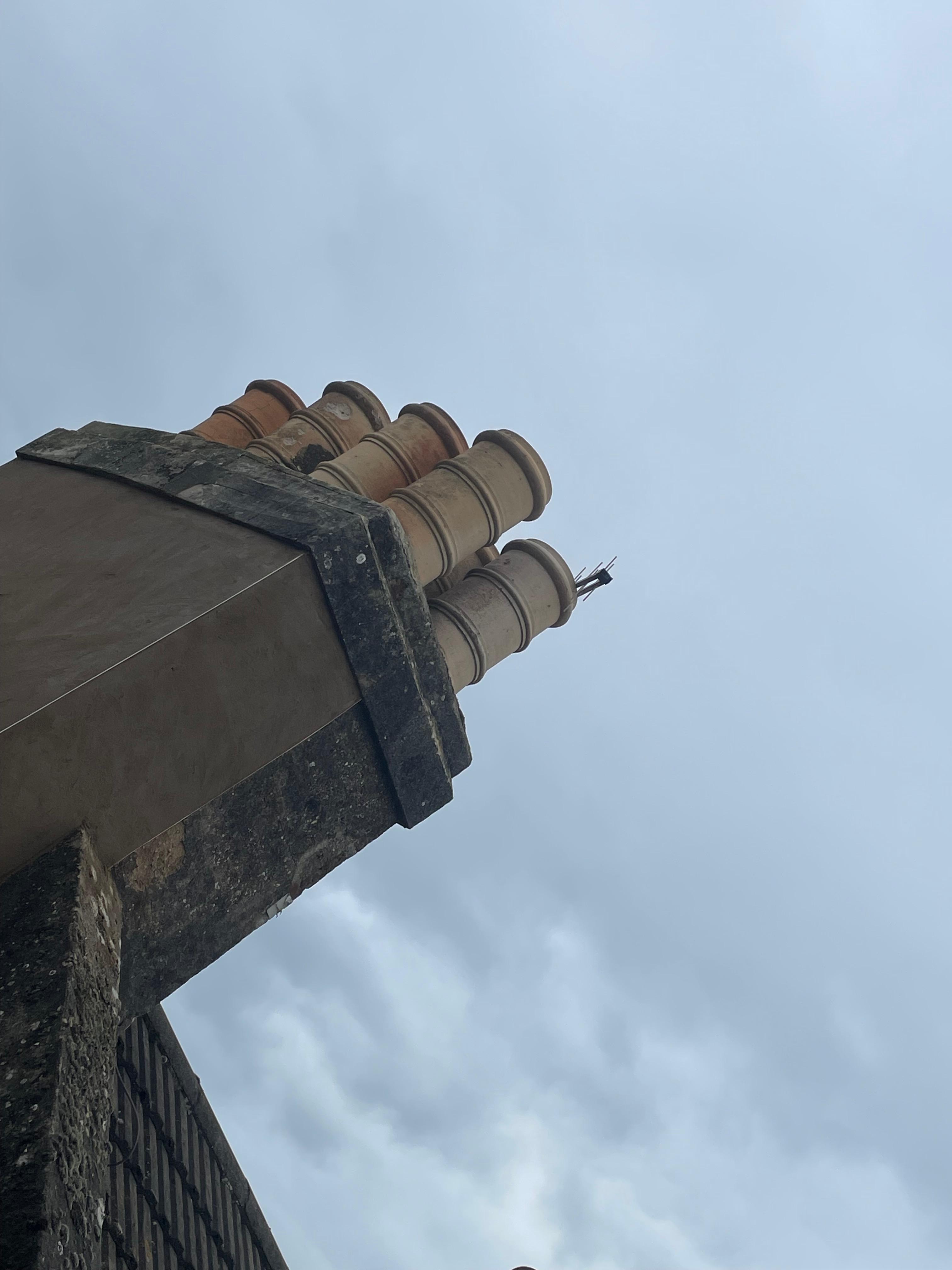 Restored chimney stack with new capping and lead flashing