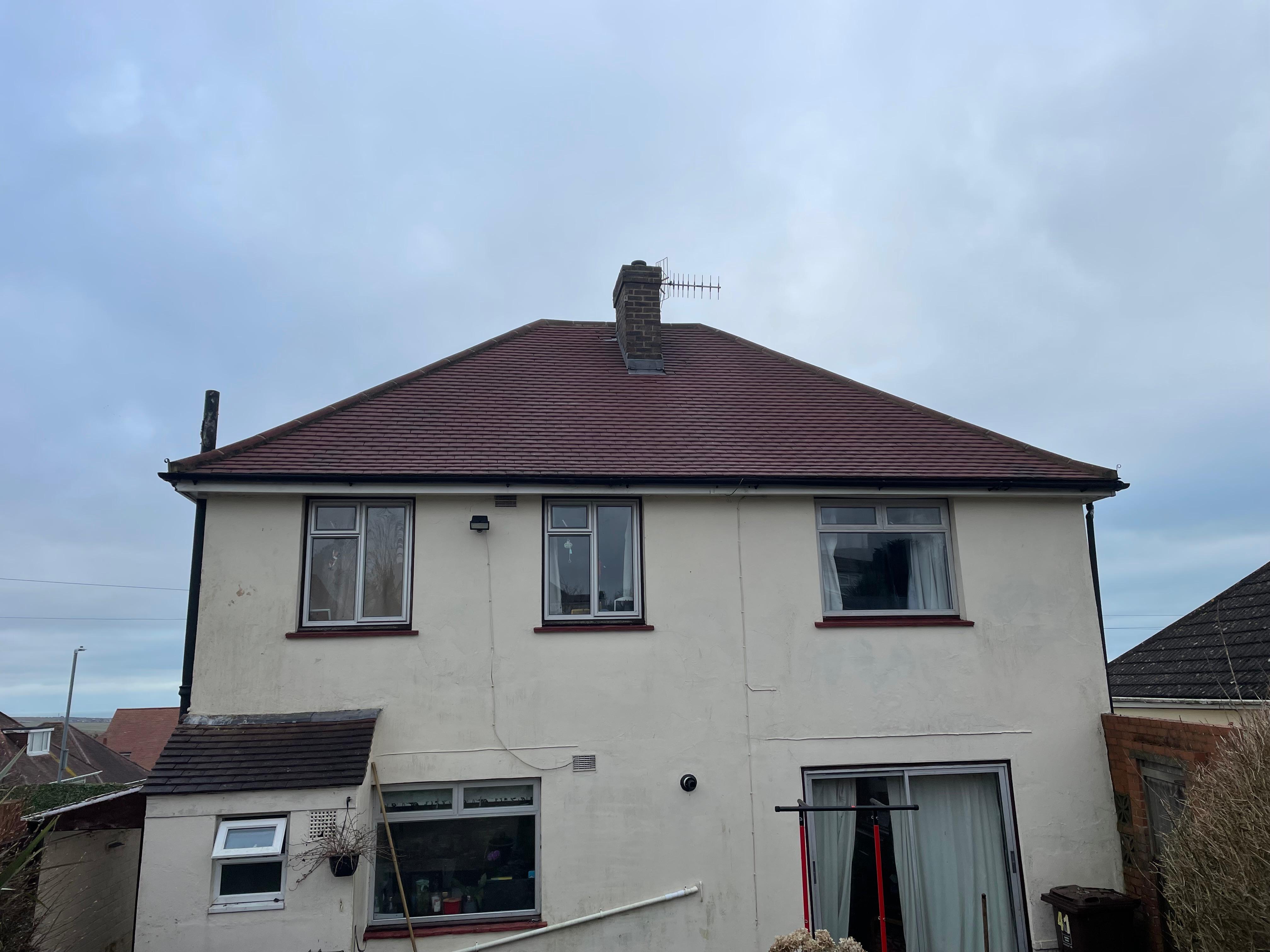 Clean roof with fresh tiles after full roof renovation