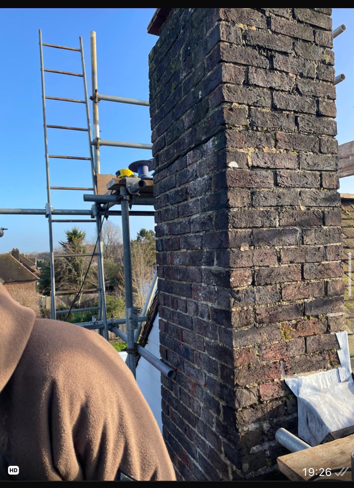 Chimney stack before repointing work